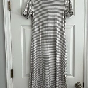 a new day Black and White Striped Midi Dress